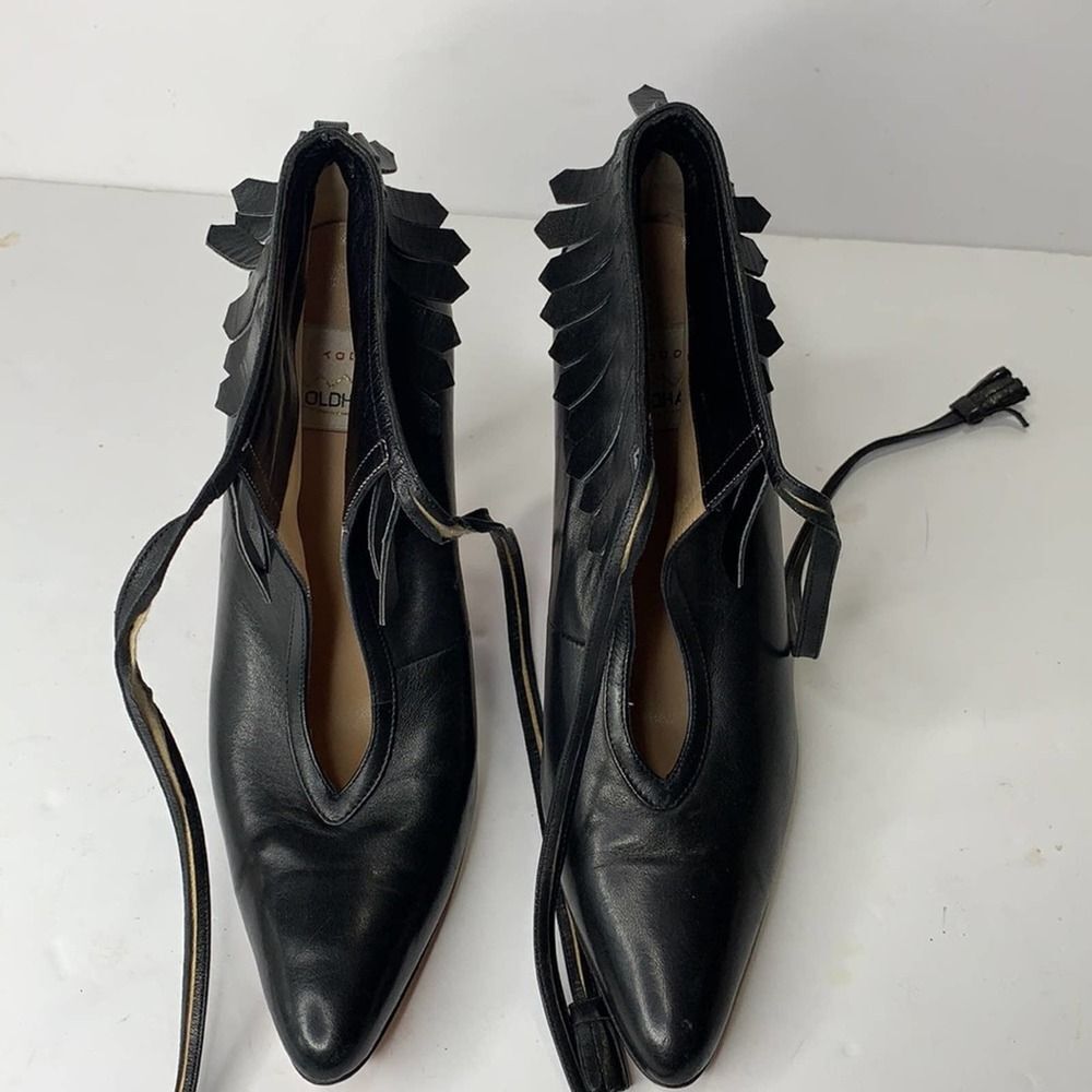 Todd Oldham Lerre black leather fringe ankle tie booties - Picture 8 of 8